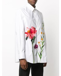 Valentino Floral Print Detail Cotton Shirt