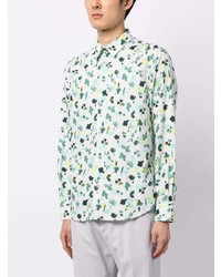Paul Smith Floral Print Long Sleeve Organic Cotton Shirt