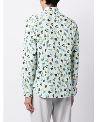 Paul Smith Floral Print Long Sleeve Organic Cotton Shirt