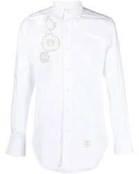 Thom Browne Floral Print Long Sleeved Shirt