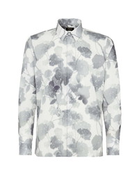 Fendi Hortensia Floral Print Long Sleeve Button Up Cotton Shirt