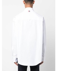 Thom Browne Madras Flower Patch Embroidered Cotton Shirt