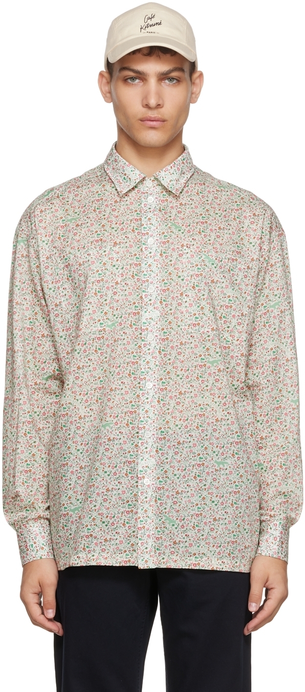 MAISON KITSUNÉ Multicolor Olympia Le Tan Explorer Shirt, $295 | SSENSE ...