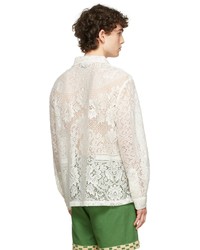 Bode Off White Quaker Lace Long Sleeve Shirt