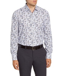Emanuel Berg Regular Fit Floral Button Up Oxford Shirt