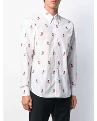 Alexander McQueen Rose Pinstriped Shirt
