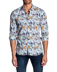 Jared Lang Slim Fit Floral Button Up Shirt