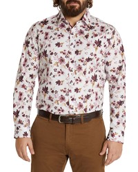 Johnny Bigg Watson Floral Stretch Cotton Long Sleeve Button Up Shirt In Pink At Nordstrom