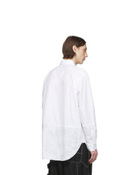 Engineered Garments White Broadcloth Floral Shirt