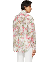 Tom Ford White Pink Floral Shirt