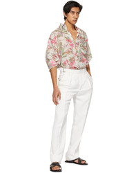 Tom Ford White Pink Floral Shirt