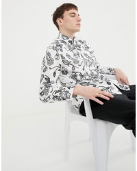 Pretty Green X The Beatles Slim Fit Shirt In White
