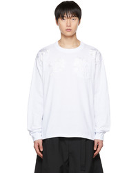 Sacai White Embroidered Long Sleeve T Shirt