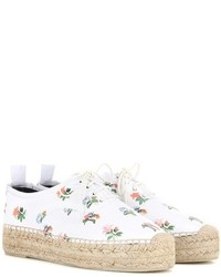 Saint Laurent Floral Printed Leather Espadrille Style Sneakers