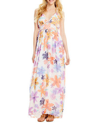Jessica Simpson Floral Print Halter Maxi Dress