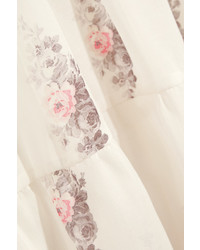Vilshenko Gigi Floral Print Silk And Cotton Blend Gauze Maxi Dress Off White