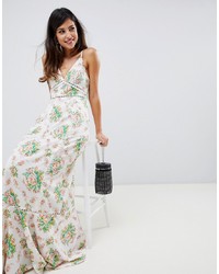 ASOS DESIGN Lace Panelled Maxi Dress In Vintage Bloom Print
