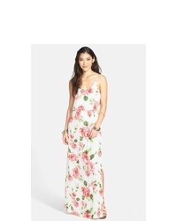 Lush Cage Strap Floral Maxi Dress