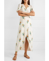 Madewell Magdalena Wrap Effect Floral Print Voile Maxi Dress