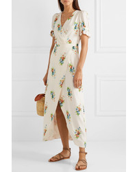 Madewell Magdalena Wrap Effect Floral Print Voile Maxi Dress