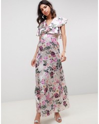 ASOS DESIGN Ruffle Maxi Dress In Pretty Floral Print