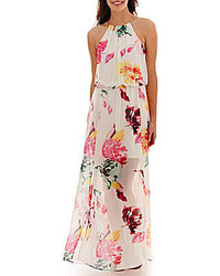 Bisou Bisou Sleeveless Chain Neck Floral Print Maxi Dress