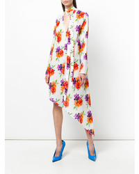 MSGM Floral Print Asymmetric Dress