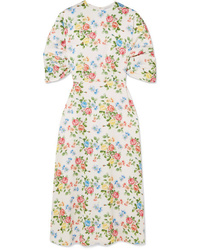 Emilia Wickstead Floral Print Crepe Midi Dress
