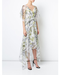 Dvf Diane Von Furstenberg Organza Striped And Floral Dress