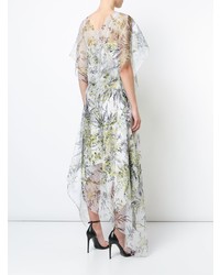 Dvf Diane Von Furstenberg Organza Striped And Floral Dress