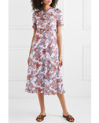 See by Chloe Ruffled Floral Print Stretch Gauze Dress