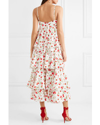 Dodo Bar Or Tiered Floral Print Crepe Dress