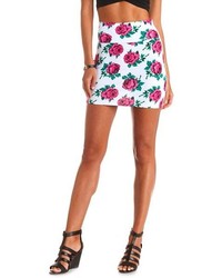Charlotte Russe Floral Print Bodycon Mini Skirt