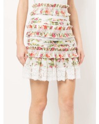 Zimmermann Watermelon Bouquet Ruffled Mini Skirt