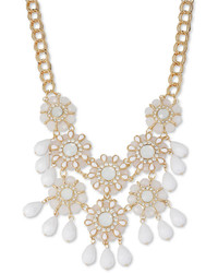 INC International Concepts M Haskell For Inc Gold Tone White Stone Floral Drama Necklace Only At Macys