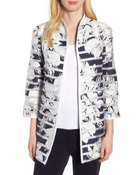 White Floral Open Jacket