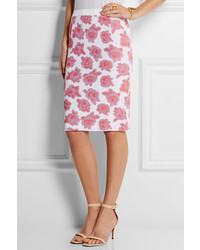 Nina Ricci Floral Jersey Jacquard Pencil Skirt