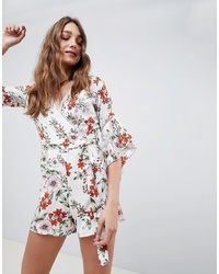 Influence Floral Playsuit With Ladder Detail