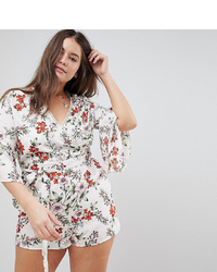 Influence Plus Floral Playsuit With Ladder Detail