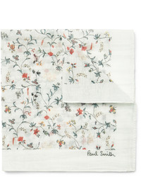 Paul Smith Floral Print Cotton And Silk Blend Pocket Square