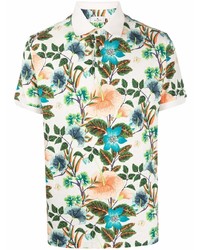 Etro Floral Print Jersey Polo Shirt