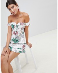 PrettyLittleThing Bardot Floral Dress