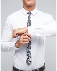Asos Skinny Shirt With Floral Tie