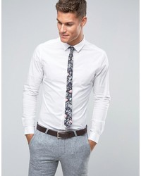 Asos Skinny Shirt With Floral Tie