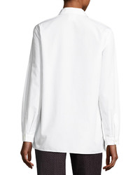 Etro Floral Embroidered Cotton Shirt Ivory