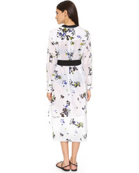 Proenza Schouler Floral Fray Cover Up Shirtdress