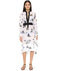 Proenza Schouler Floral Fray Cover Up Shirtdress