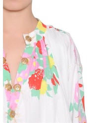 Floral Printed Cotton Shirt Dress
