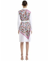 Salvatore Ferragamo Scarf Printed Cotton Poplin Shirt Dress