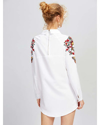 Shein Shoulder Embroidery Shirt Dress